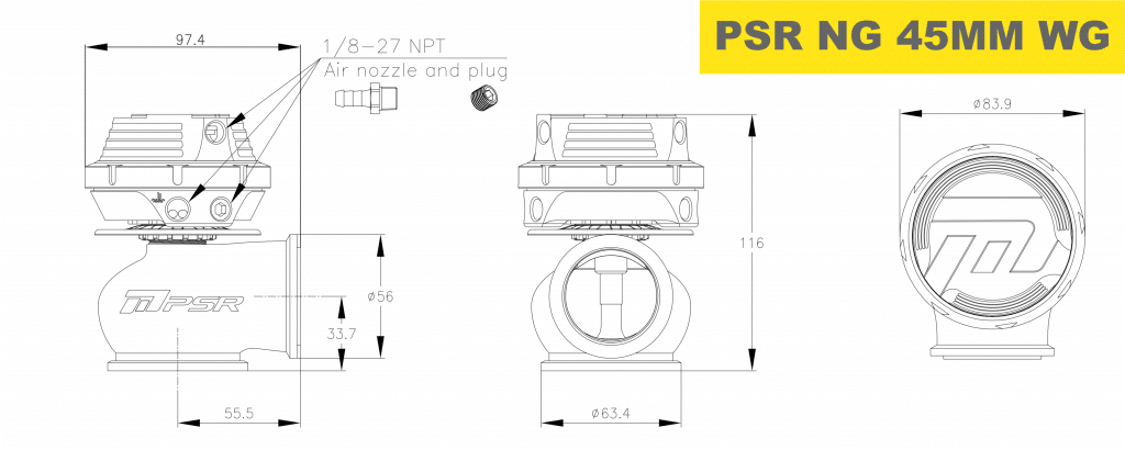 Pulsar Wastegate NEW GENERATION WASTEGATE 45mm